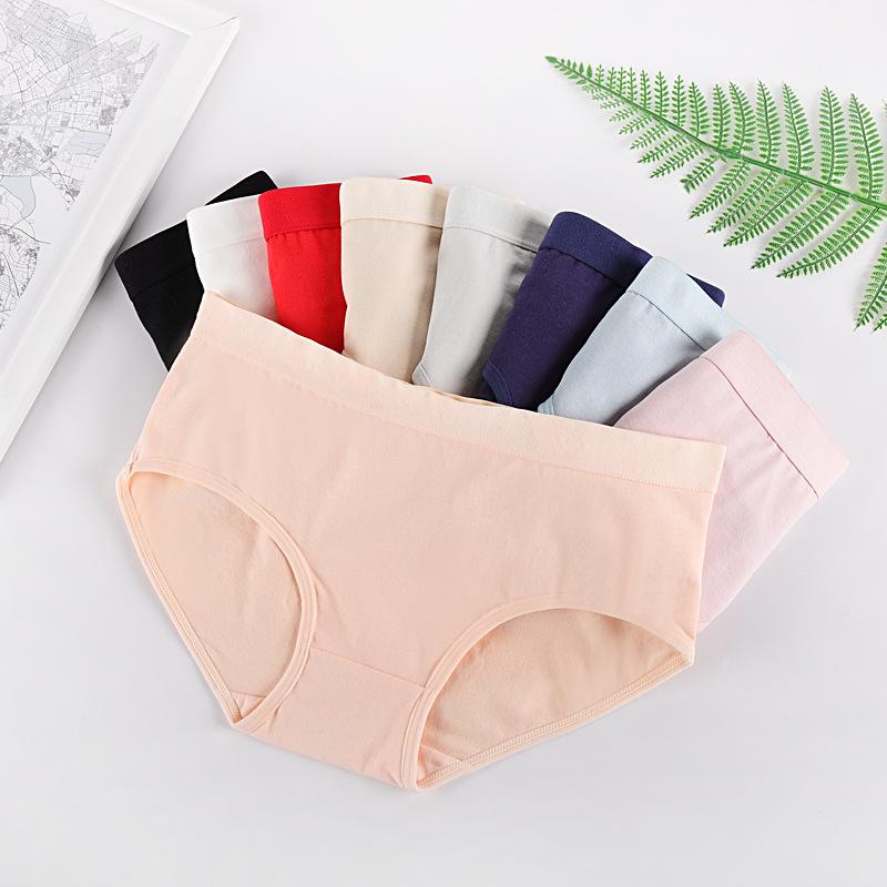 Summer Candy Color Japanese Style Mid-Waist Cotton Panties for Women