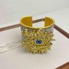 Metal Demon's Eye Bracelets Full Rhinestone Geometric Cuff Bangles  Girls Gift