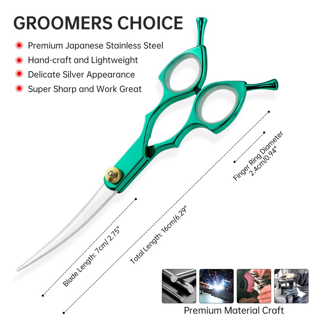 6.0 inch color double tail, split Midon handle, pet scissors, pet curved scissors