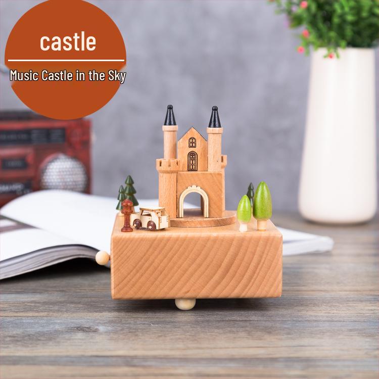 Wooden Carousel Music Box – Creative Solid Wood Home Decor & Valentine's Day Gift