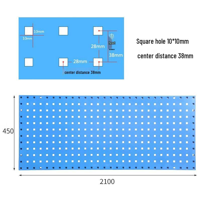WEZHO Thickened Square Hole Metal Pegboard