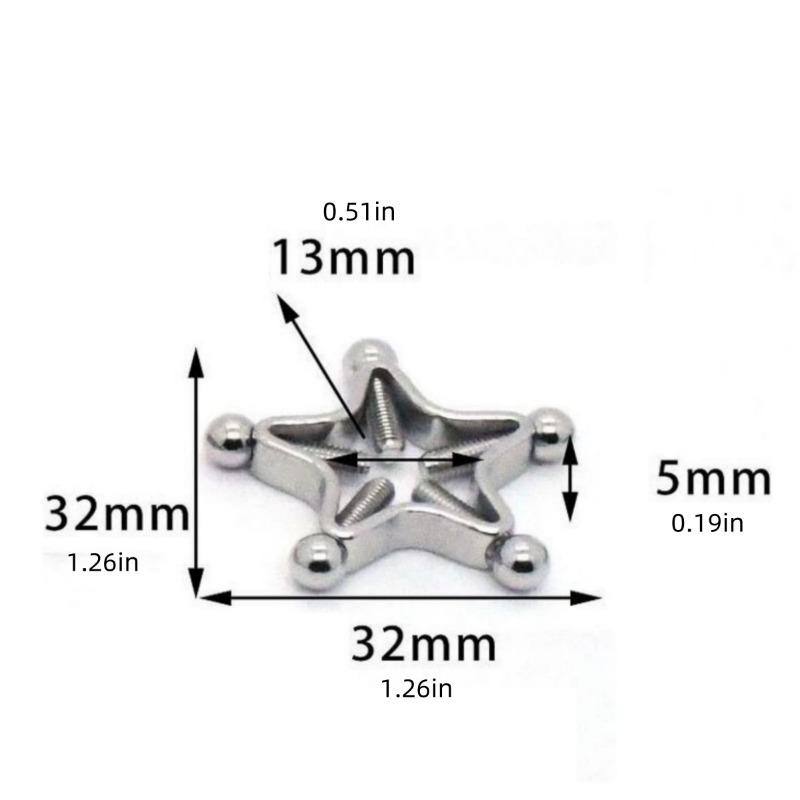 2Pcs Clamps Rings Clips Star Shape Body Jewelry for Women Men