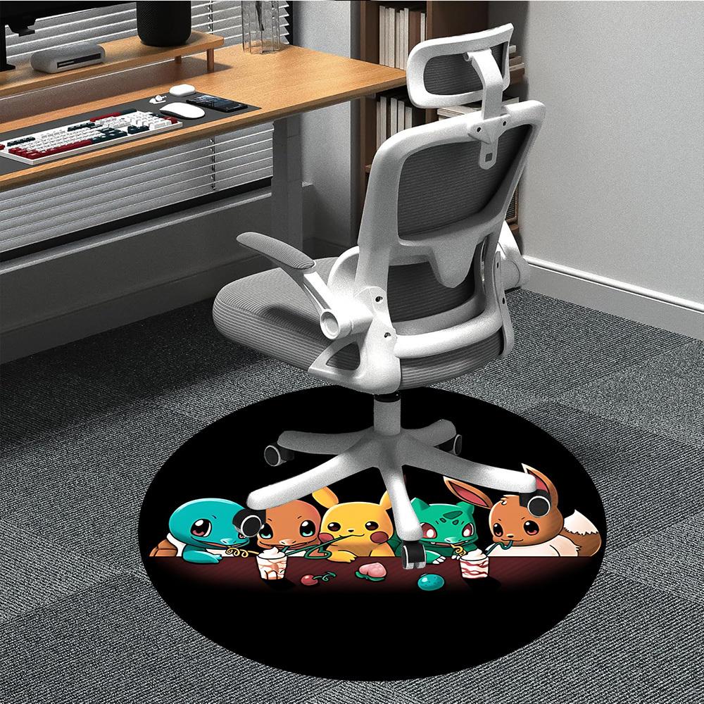 

1pc Pokémon Friends Office Round Area Rug, Under Office Chairs Bedroom Living Room Home Decor a1022239 80cm by 80cm