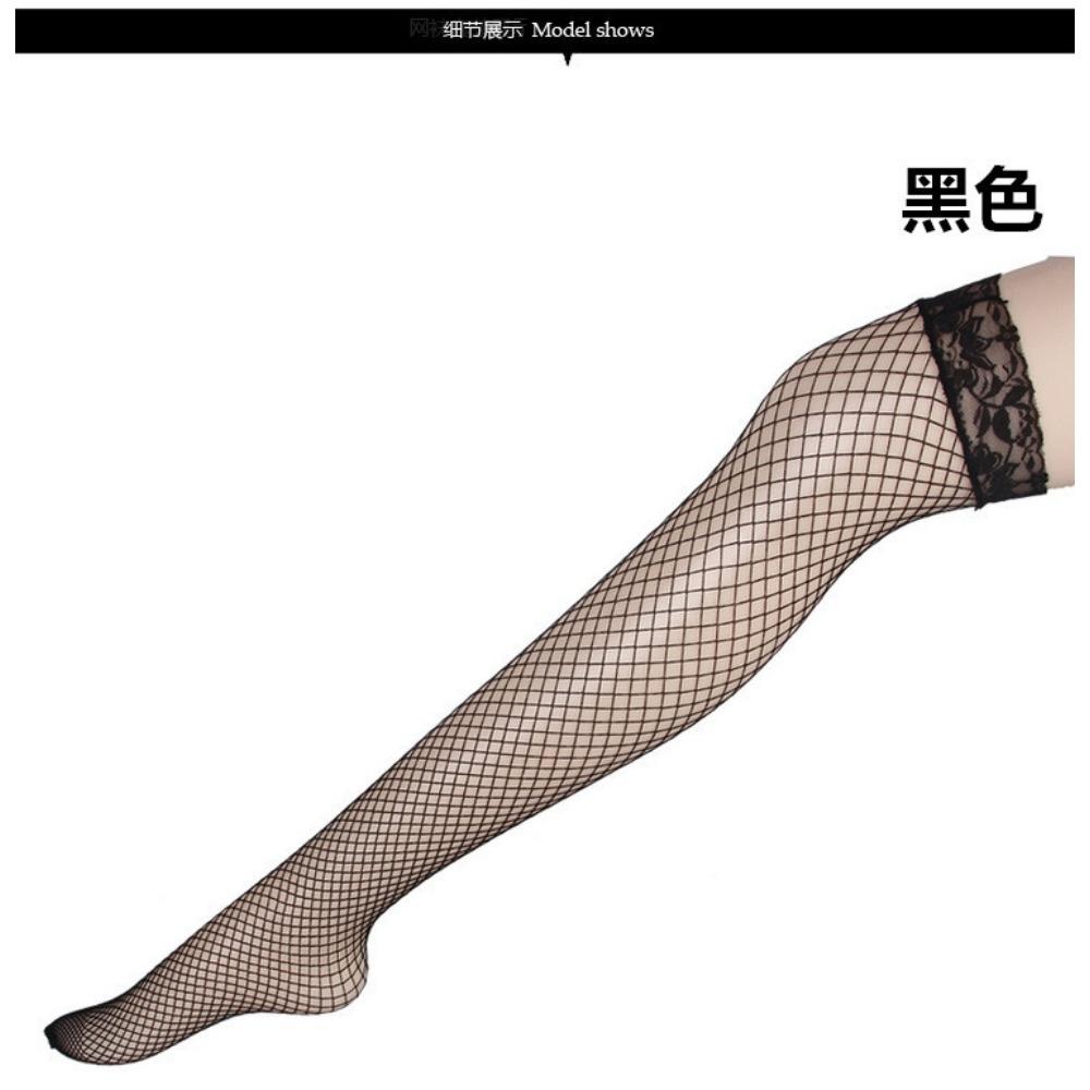 Kawaii Girl Sexy Bow Net Socks Medium and Large Mesh Women's Fishing Net Stockings Stockings One Piece with Hair