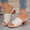 One-line Shoes High-heeled Slippers Thick-heeled Shoes and Flip-flops