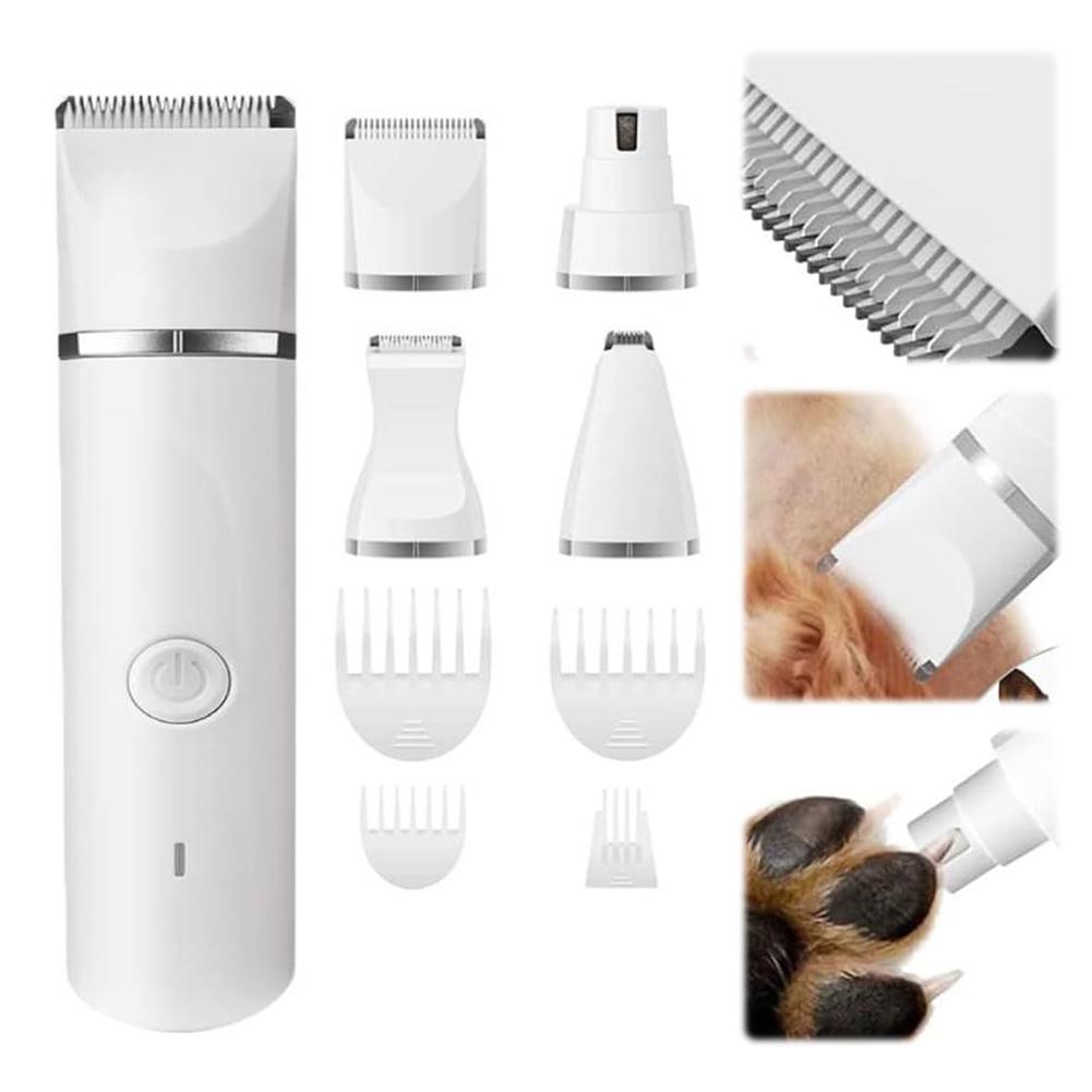Dog Grooming Kit 4 in 1 Dog Grooming Clippers Paw Trimmer Pet Hair Trimmer for Paw Nail Face Ears Legs Body