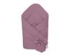 Zweiseitige weiche Baumwoll-Babywickeldecke mit Bändern - Retro-Rosa
