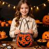 Kids Pumpkin Goodie Bags Halloween Trick‑or‑Treat Tote Bag, Ghost Face Candy Handbag, Party Favor Holders Reusable Bag for Costume Accessory
