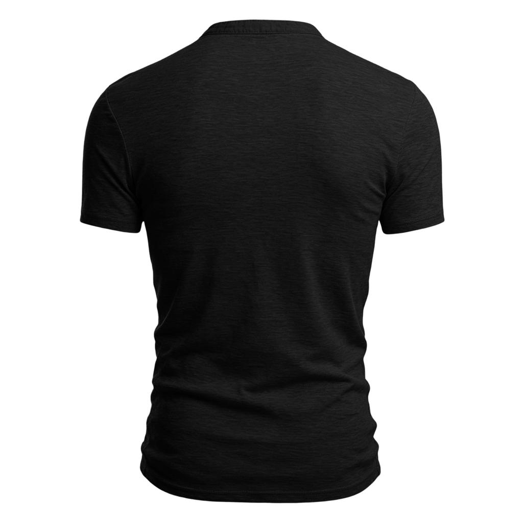Men's Casual V Neck Button Up Short Sleeve Shirt Lightweight Soft Fabric Comfortable Fit Top for Daily Wear