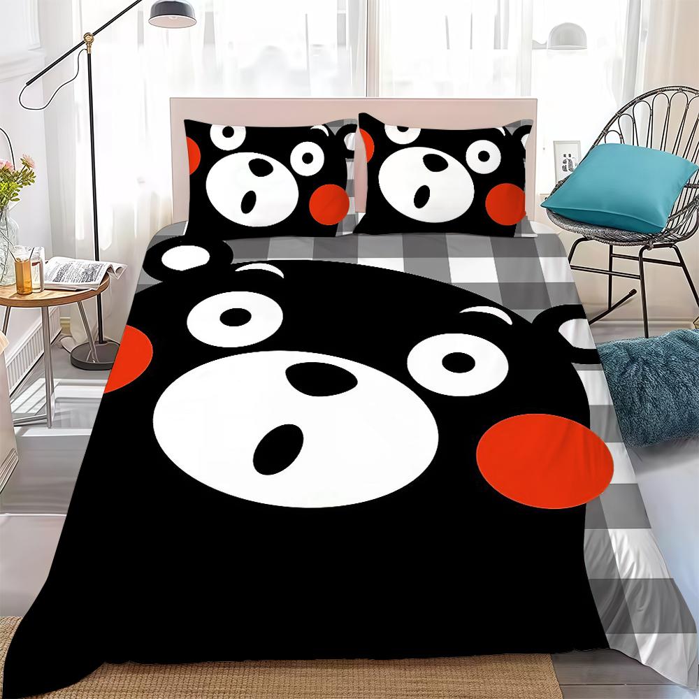 Cute Kumamon Duvet Cover Set Home Style Bedding Soft Laundry Cotton Bed 3 Piece Set Student Dormitory Gift