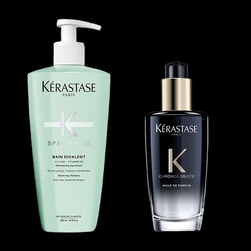 Kerastase Dual-Function Shampoo & Chronologiste Hair Treatment Set