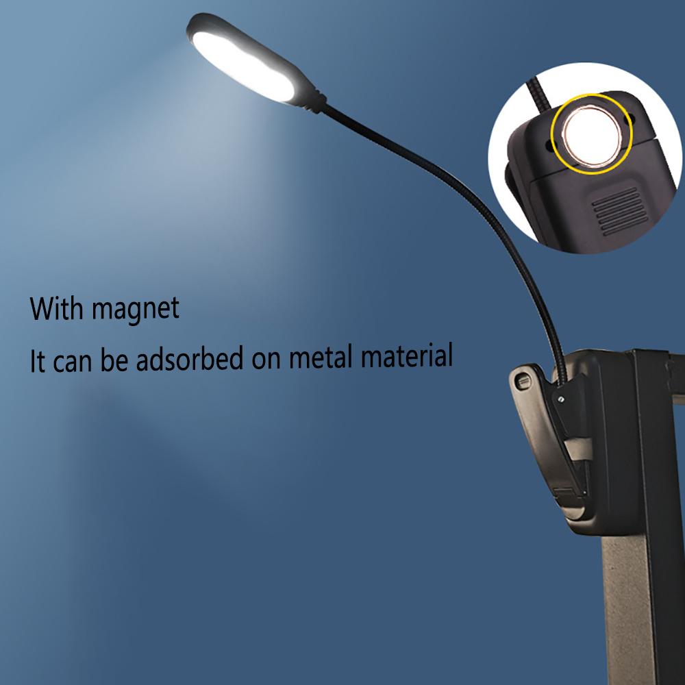 LED Reading Book Light w/Clip Flexible USB Rechargeable Bed Travel Laptop Desk