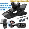 Pour GoPro Support Gripper Mentonnière de Casque de Moto Clip pour Caméra Sportive pour GoPro 13 12 11 10 9 8 pour DJI Osmo Action 5 Pro 4 3