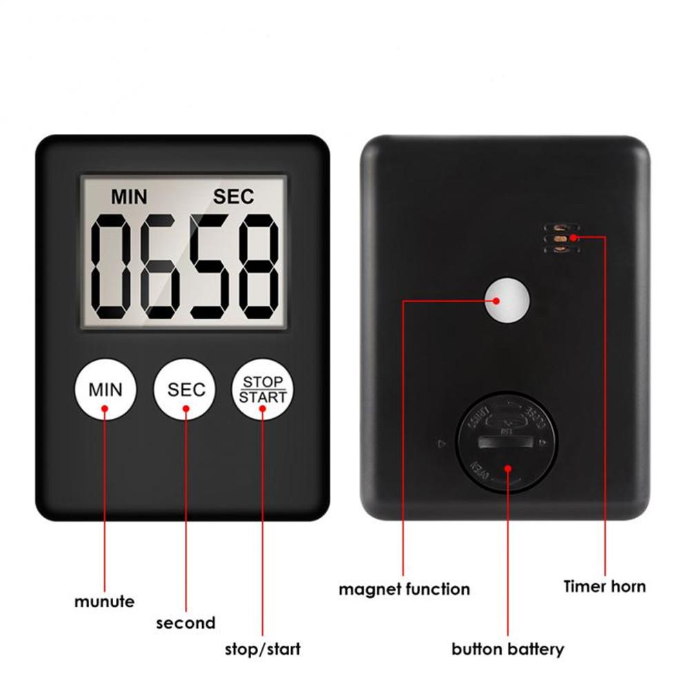 2pcs Magnetic LCD Digital Kitchen Timer Count Down Clear Loud Alarm