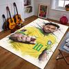 "Brazil Soccer Player Art Print" Patterned Carpet a Non Slip Rug Suitable for All Seasons and Any Setting, Gift