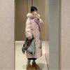 Women Over Knee Thick Warm Padded Cotton Winter Coat With Big Fur Collar