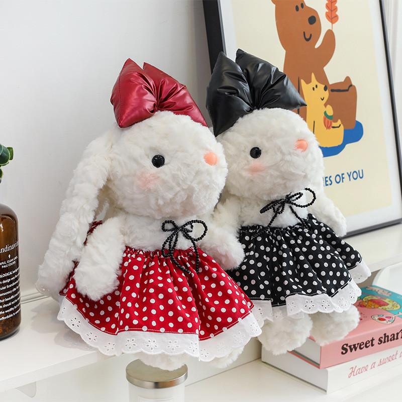 Ear Lop Bow Flower Dress Cartoon Ornament Plush Toy Car Keychain Girl Backpack