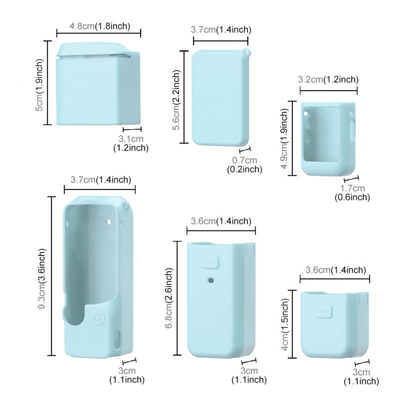 PULUZ 6 in 1 Silicone Protective Case For DJI OSMO Pocket 3 Body Lens Handle Screen Mic Anti-bump Cover Camera Shell Accessories