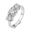 4CT Moissanite Engagement Ring for Women 3-stone S925 Sterling Silver 18k Gold Plated Wedding Band Promise Diamond Rings