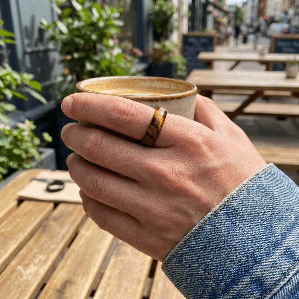 Elegant Crystal Stone Band Rings Natural Crystal Jewelry Finger Ring Minimalist Ring Women