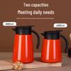 New Simple 304 Stainless Steel Coffee Thermos Flask with Portable Handle, Large Capacity, and Duckbill Spout