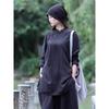 2026 Spring/Summer Retro Frog Button Cotton Linen Mid-Length Zen Tea Ceremony Top