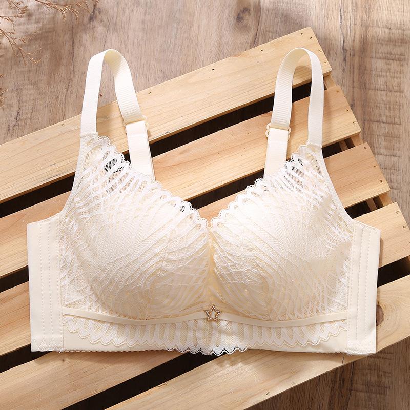 

Spring and summer bra new product hole cup latex thin B cup bra without steel ring 40/90AB шампанського