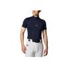 Under Armour Solid Logo High Neck Slim Fit Breathable Short Sleeve T-Shirt Men Tops Navy-Blue 1358642-410