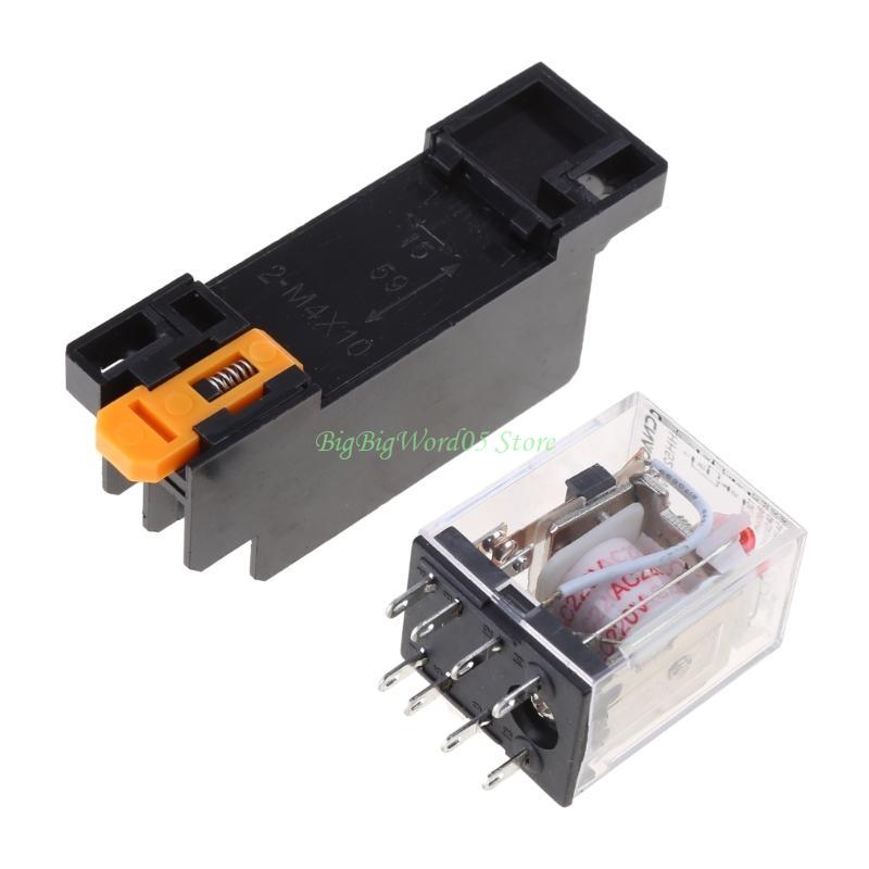 24TE 8 Pin PYF08A 220/240 V AC Bobina Power Relay DPDT MY2NJ With Base