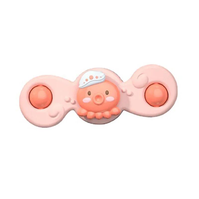 1PC Baby Cartoon Sea Animal Spinners Toy ABS Suction Cup Spinning Top Gyro Stress Reliever Kids Bath Toys