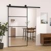 VidaXL Sliding Door and Hardware Kit Frosted Door Sliding Rail Door Stops Anti-jump Block 102.5x205cm 3152149