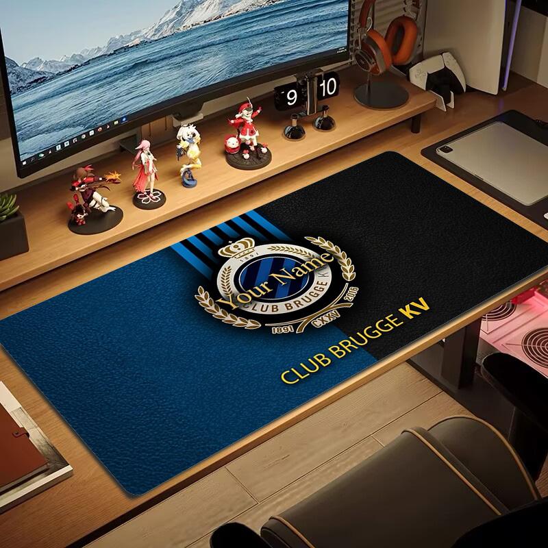 Club Brugge Kv Custom Name Large Size Mouse Pad Large Gaming Table Cushion Non-slip Laptop Tablet Big Mousepad XXL Mat Mini PC Playmat With Lock Edge