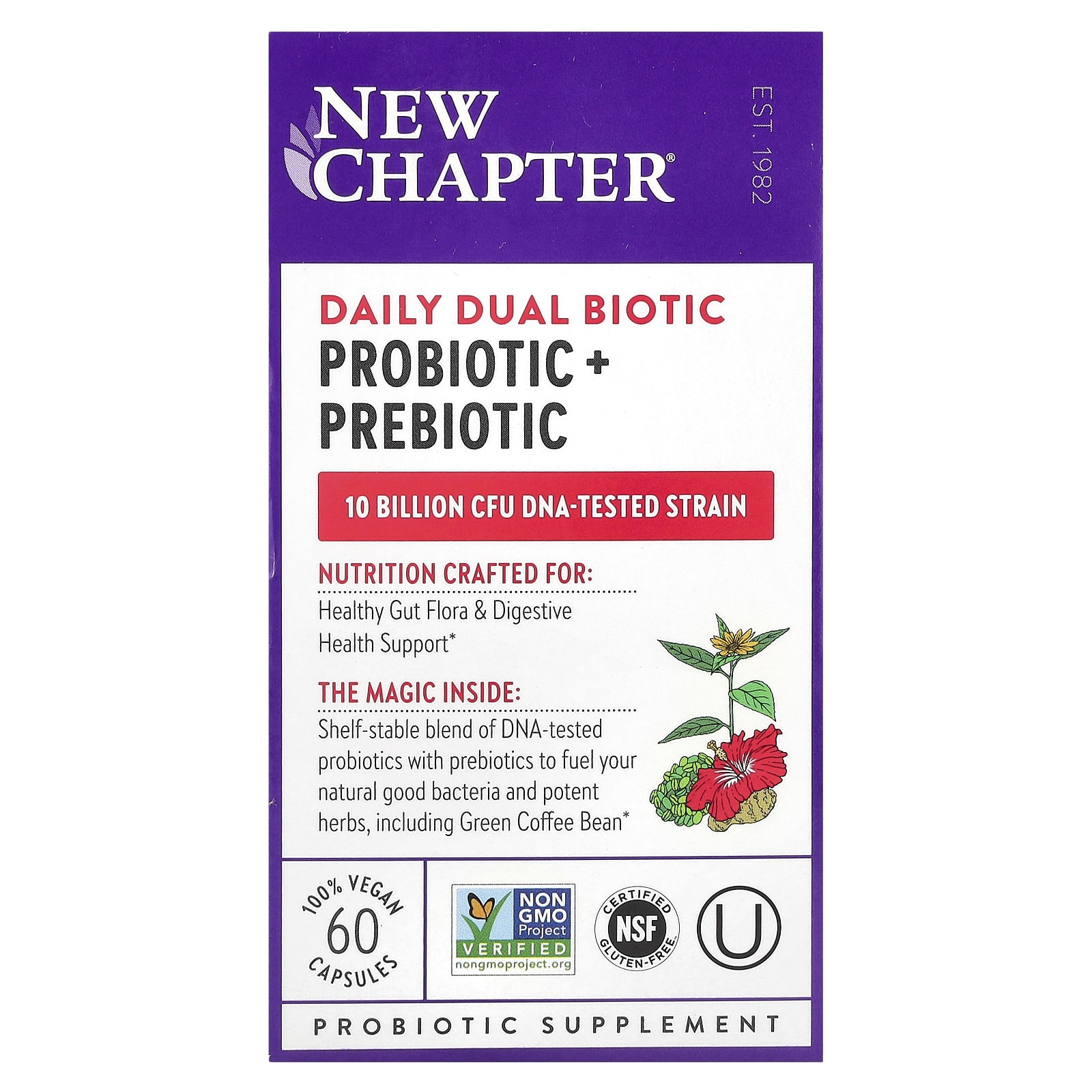

Daily Dual Biotic, Probiotic + Prebiotic, 60 Veggie Capsules