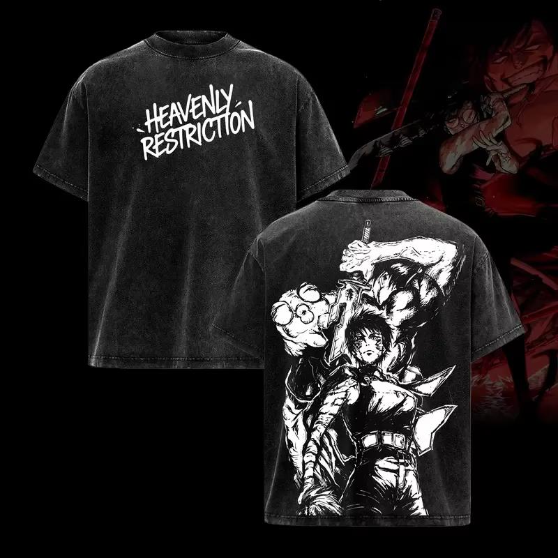 

Jujutsu Kaisen Fushiguro Toji Anime Printed Tshirt Mens and Womens Washed Tshirt High Quality Vintage Cotton Tshirt Tops M