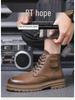 Men's Retro High-Top Winter Martin Boots - Warm Leather Snow Shoes with Velvet Lining