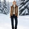 European rhombus down vest women's autumn and winter new stand-up collar vest outer wear European version thermal vest