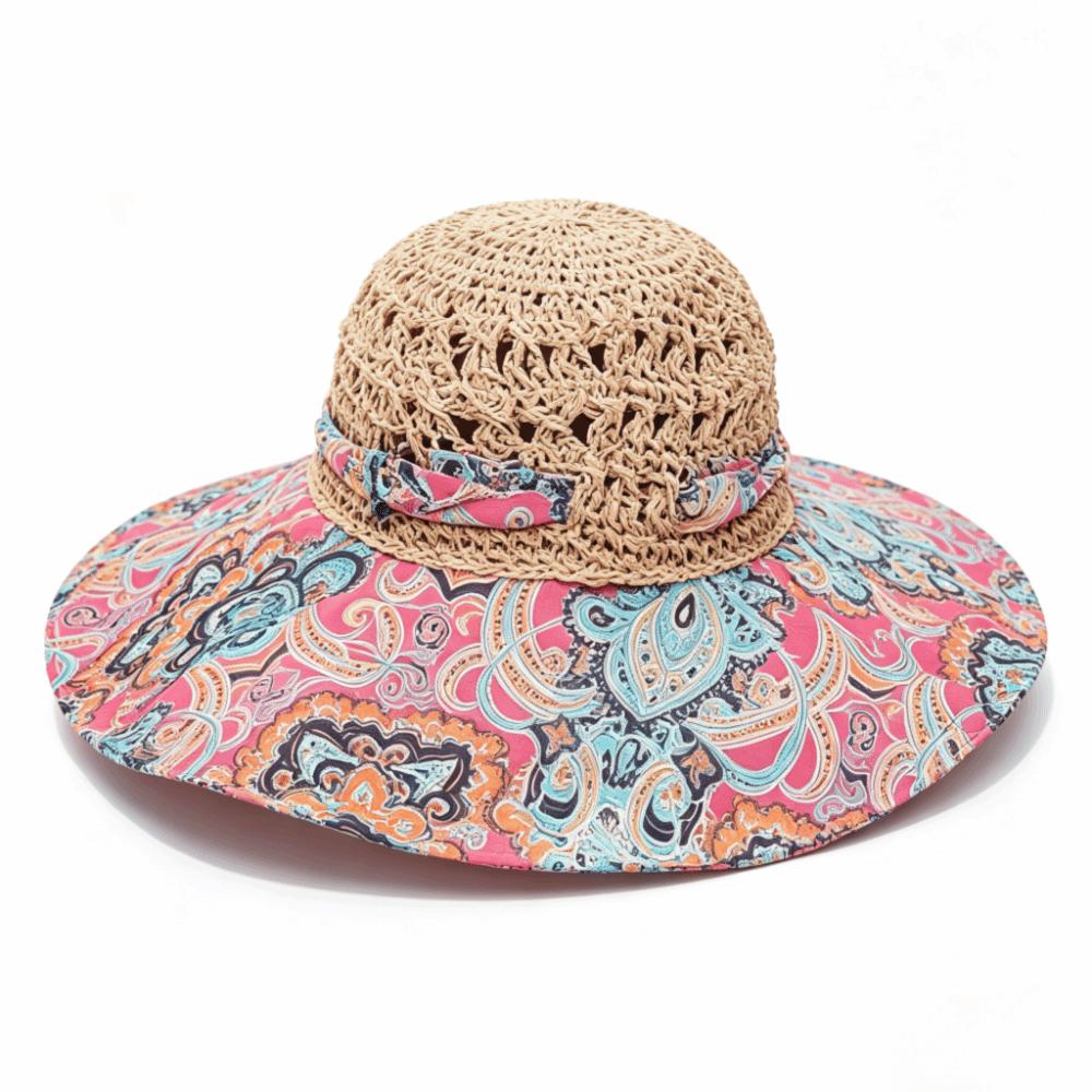 Foldable Large Brim Straw Hat Large Brim Sunshade Hat Ethnic Style Beach Hat Beach