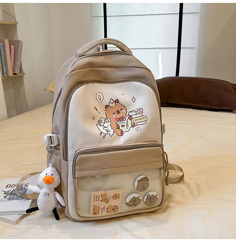 School bag high value cute cartoon kapibara - grade back large capacity
