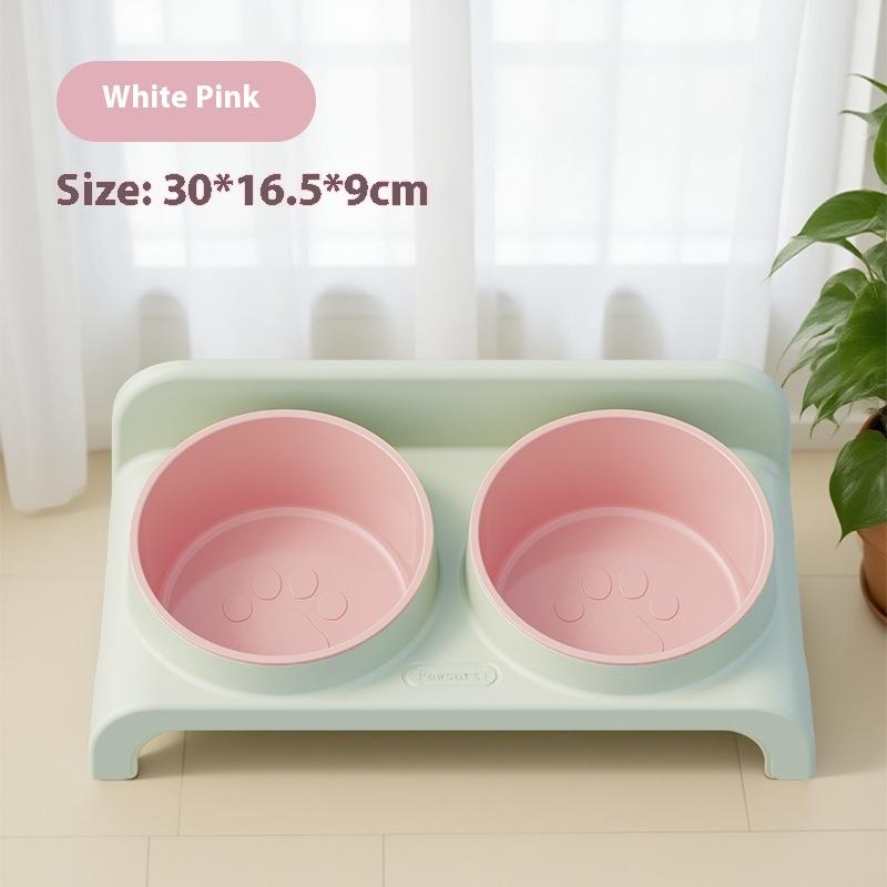 Food Feeders Pet Double Bowls Feeder Adjustable Height Cats Dogs Drinker Water Bowl Dish Elevated Feeding Supplies