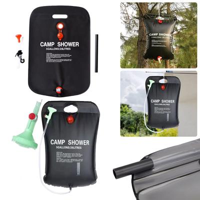 5 Gallonen/20 l tragbare Camping-Duschtasche mit abnehmbarem Schlauch und Duschkopf Solarheizung Camping-Duschtasche Camping-Wassertasche