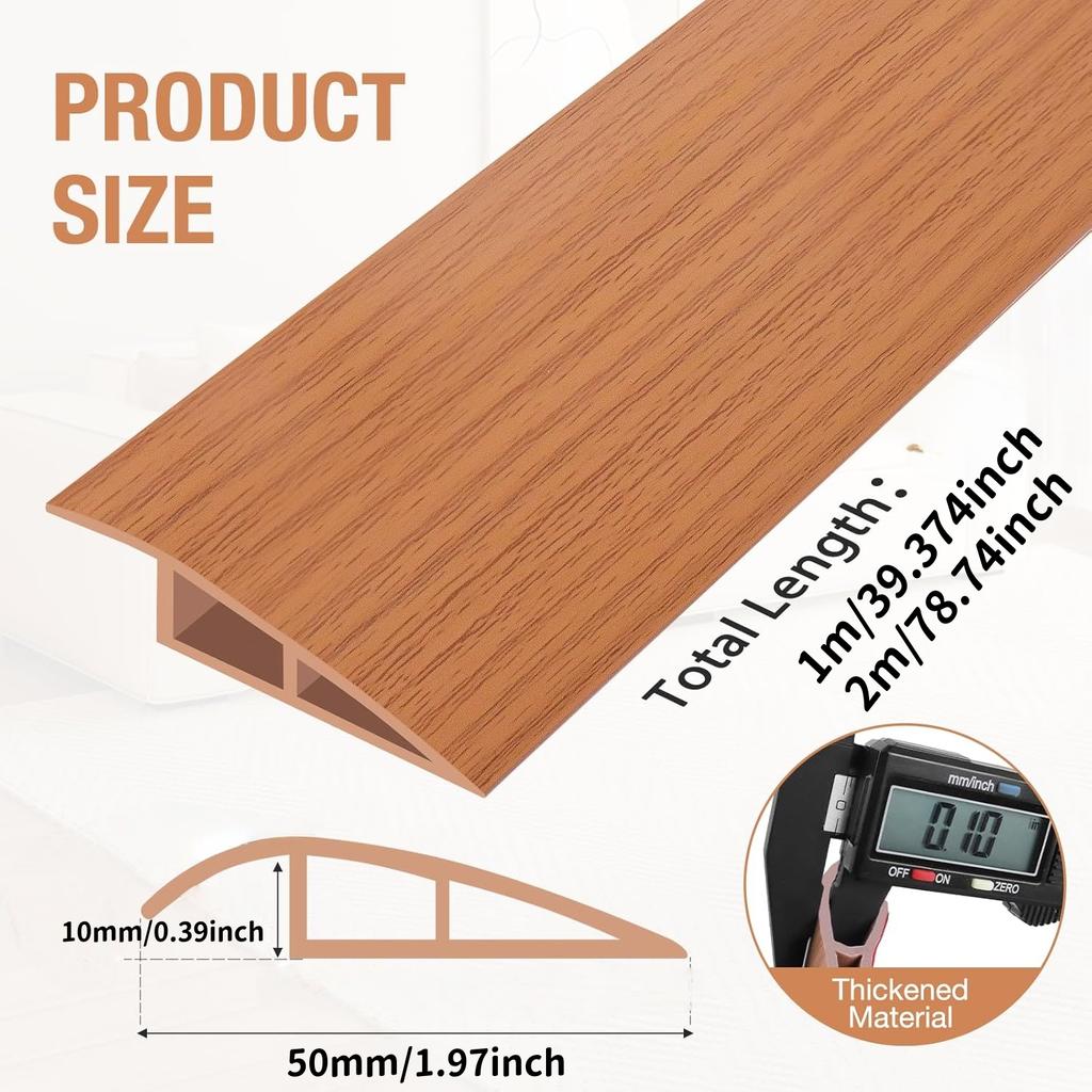 1PC 1/2m Wood Floor Transition Strip Edge Closing Strip Floor Seam Wear-Resistant Soft Plastic Flat Buckle Dge Threshold