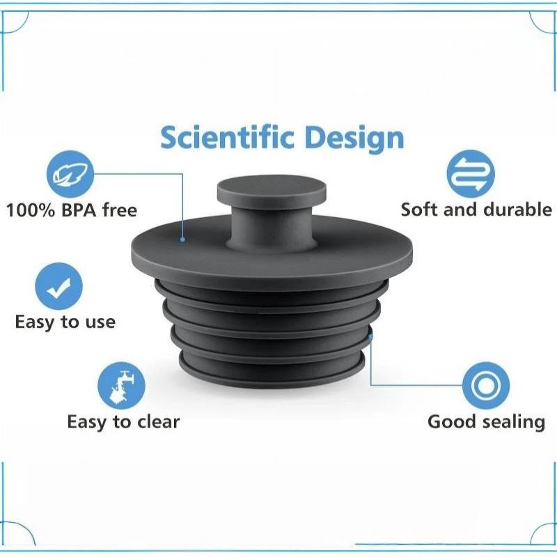 Silicone Bathtub Drain Stopper 2Pcs Easy to Install Leak Proof Sealing Plug for Dorm Bathroom Kitchen Sink