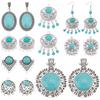 DIY Jewelry Making Finding Kit Including Tibetan Style Alloy Chandelier Components & Big Pendants with Synthetic Turquoise