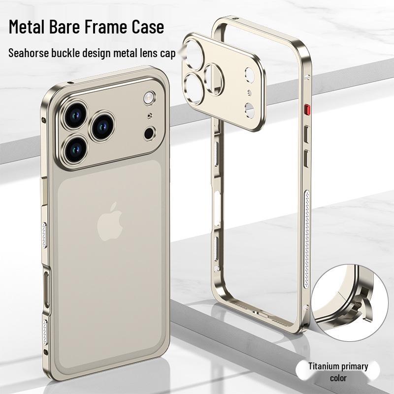 iPhone 17 Pro Max Heat Dissipation Case with Metal Seahorse Buckle - Anti-Fall Design for 16 Pro