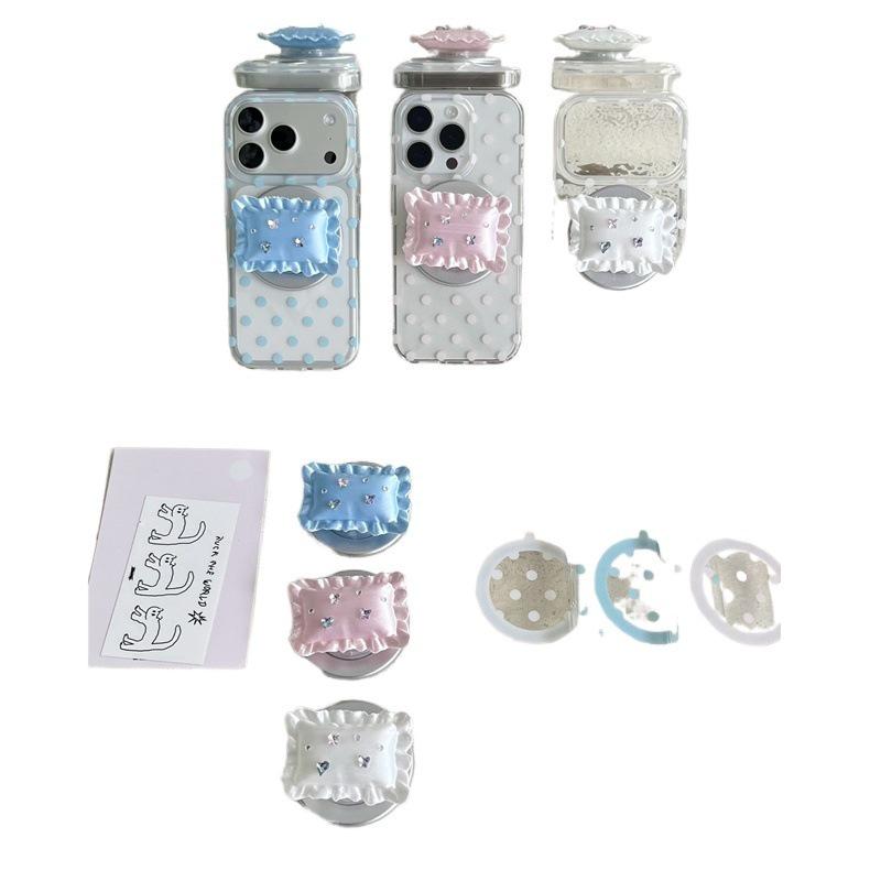 Rhinestone Polka Dot Magnetic Phone Holder for iPhone 17/16 Pro Max/15/14 Cases