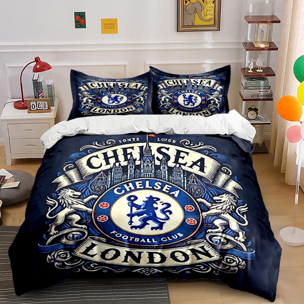 Chelsea Football Club Povlečení Sada Povlečení Potah na peřinu Sada potahů na peřinu Povlaky na polštáře Domácí dekorace (1 * Povlak na peřinu 2 * Povlaky na polštář, bez náplně do peřiny)