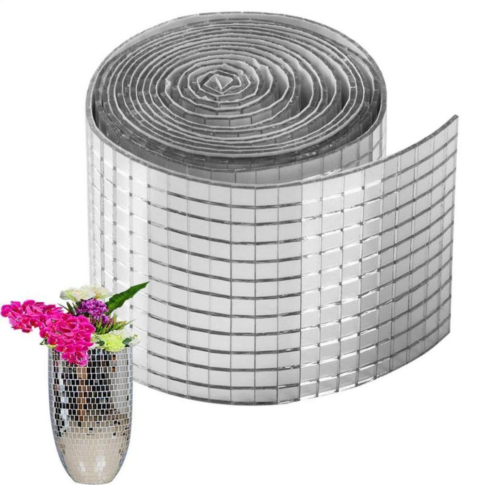 Silver Color Self Adhesive Mirror Stickers DIY Mirror Mosaic Sheets Home Decoration