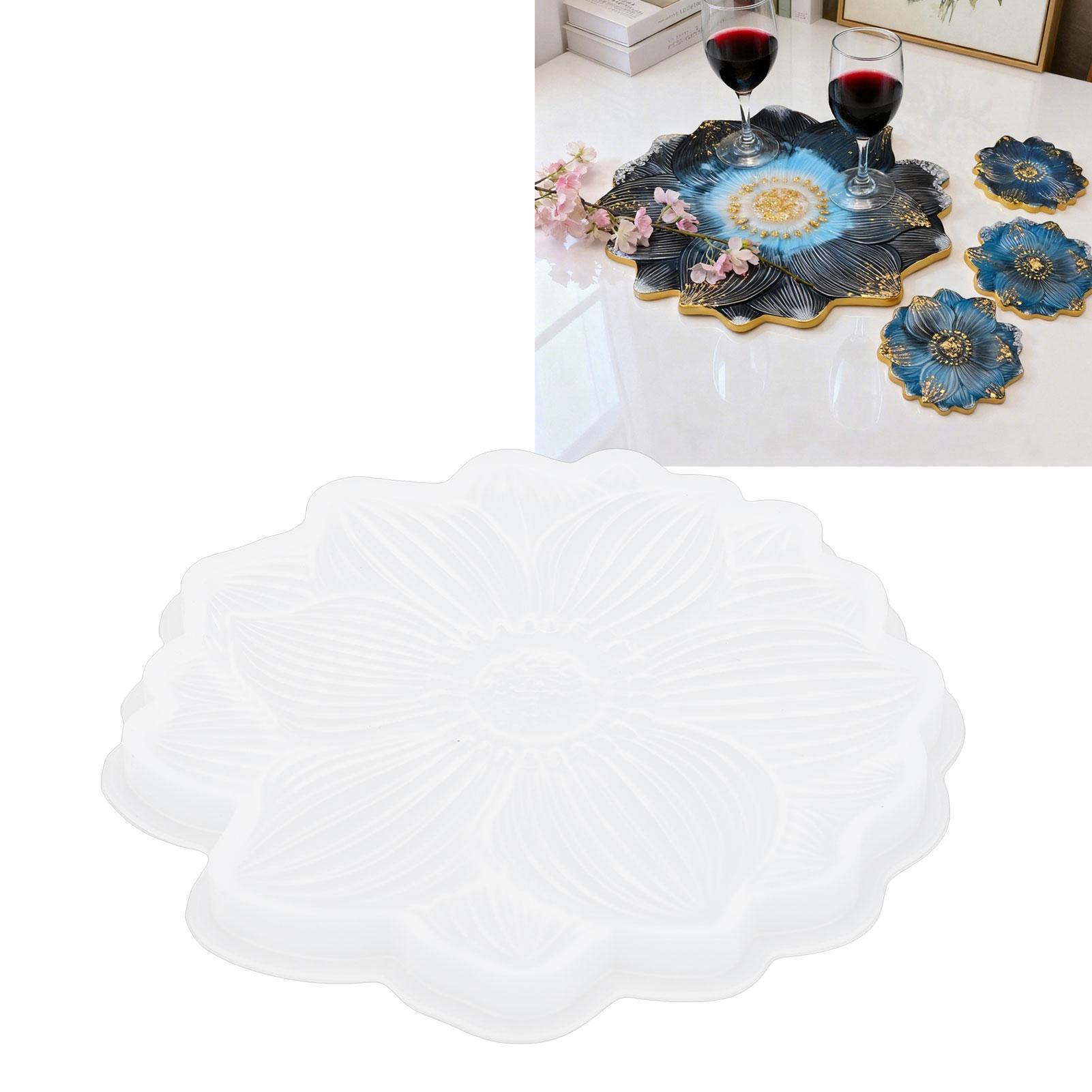 Vestidos Flower Silicone Resin Mold Reusable Flexible Tear Proof Floral Tray Mold For Home Decor Art Project