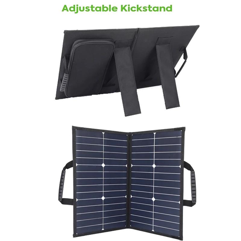 18V 60W Foldable Solar Panel Kit with 12V 24V Controller Solars Panels Double Fast Charge TypeC+DC for House Camping Travel