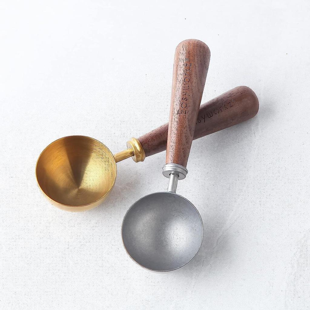Easyworkz Retro Stainless Steel Coffee Measuring Spoon 10g Black Walnut Wooden Handle [Vintage]
